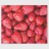 イチゴの背景 ラッピングペーパー (フラット)