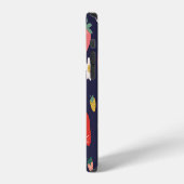 イチゴの花と実:装飾的なパターン iPhoneケース (左側面)