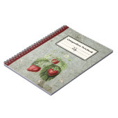 イチゴの花と果実のパーソナライズされた房 ノートブック (左側)