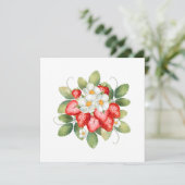 イチゴの花と果実のプリントカード (スタンド正面)