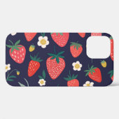 イチゴの花と果実：装飾模様 Case-Mate iPhoneケース (裏面 (横))