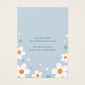 イチゴの花レトロほこりっぽい青いイヤリングカード (裏面)