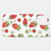 イチゴの花:水彩シームレスアート Case-Mate iPhoneケース (裏面 (横))