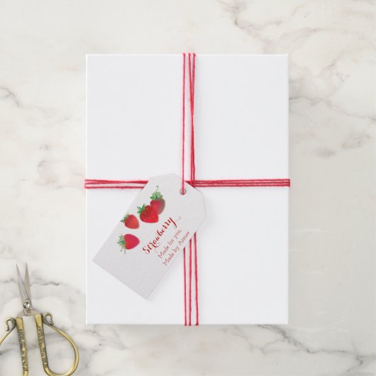 イチゴの茎 ギフトタグ (より糸付き)