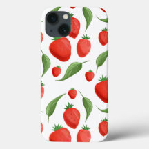 イチゴの葉っぱ柄iPhoneケース