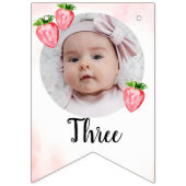 イチゴの誕生日のバンティングフラッグマイルストーンポスター バンティングフラッグ (第3の旗)