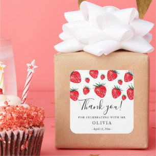 イチゴの誕生日はステッカー スクエアシール