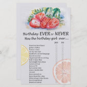 イチゴの誕生日は常に、またはゲームしない (正面/裏面)