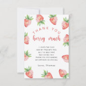 イチゴの誕生日パーティー、本当にありがとう サンキューカード (正面)