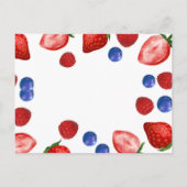 イチゴの誕生日パーティー| 誕生日ありがとう ポストカード (裏面)