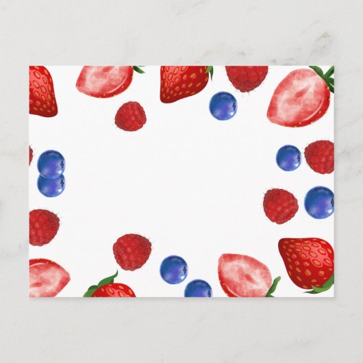イチゴの誕生日パーティー| 誕生日ありがとう ポストカード (裏面)