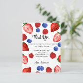 イチゴの誕生日パーティー| 誕生日ありがとう ポストカード (スタンド正面)