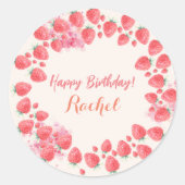 イチゴの誕生日 ラウンドシール (正面)