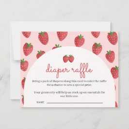 イチゴの赤ちゃんシャワーディーパーラッフルカード