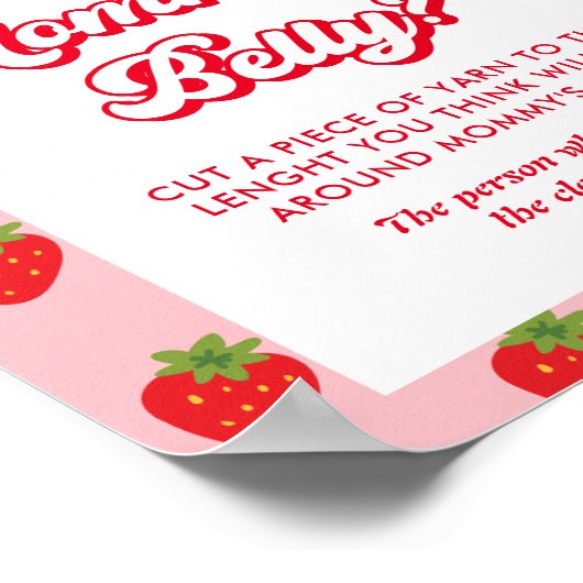 イチゴの赤ちゃんシャワー彼女の腹の大きさ ポスター (角)