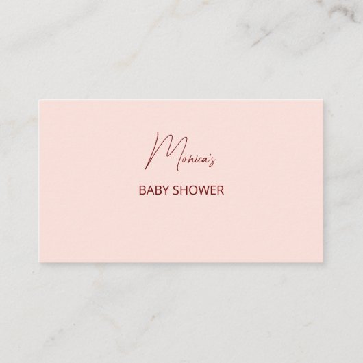 イチゴの赤ちゃんシャワー本のリクエスト エンクロージャーカード (裏面)