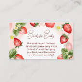 イチゴの赤ちゃんシャワー本のリクエスト エンクロージャーカード (正面)