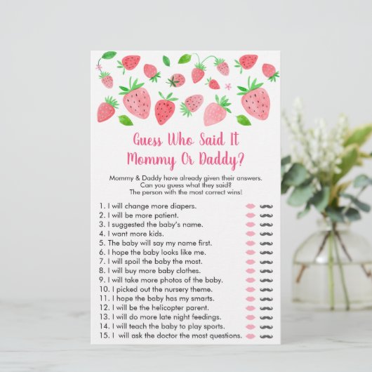 イチゴの赤ちゃんシャワー誰がゲームを言ったか推測 (スタンド正面)