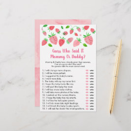 イチゴの赤ちゃんシャワー誰がゲームを言ったか推測