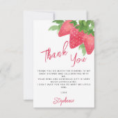 イチゴの赤ちゃんシャワー サンキューカード (正面)