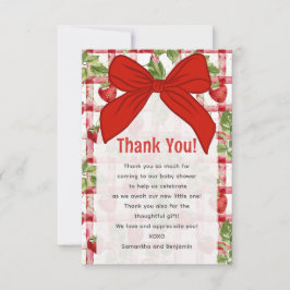 イチゴの赤ちゃんシャワー サンキューカード