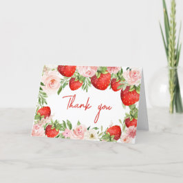 イチゴの赤ちゃんシャワー サンキューカード