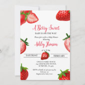 イチゴの赤ちゃんシャワー |ベリースウィートベビー 招待状 (正面)