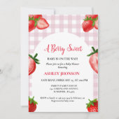 イチゴの赤ちゃんシャワー |ベリースウィートベビー 招待状 (正面)