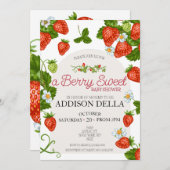 イチゴの赤ちゃんシャワー |ベリースウィート 招待状 (正面/裏面)