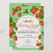 イチゴの赤ちゃんシャワー |ベリースウィート 招待状 (正面/裏面)