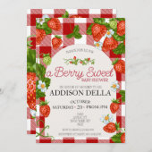 イチゴの赤ちゃんシャワー |ベリースウィート 招待状 (正面/裏面)