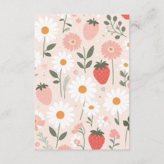 イチゴの赤ちゃんシャワー | ベリーダイアッパーラッフル エンクロージャーカード (裏面)