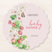 イチゴの赤ちゃんシャワー ペーパーコースター (正面)