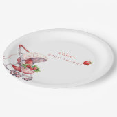 イチゴの赤ちゃんシャワー ペーパープレート (アングル)