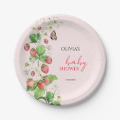 イチゴの赤ちゃんシャワー ペーパープレート (正面)