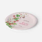 イチゴの赤ちゃんシャワー ペーパープレート (アングル)