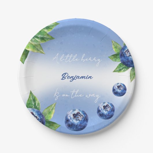 イチゴの赤ちゃんシャワー ペーパープレート (正面)