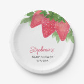 イチゴの赤ちゃんシャワー ペーパープレート (正面)