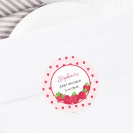 イチゴの赤ちゃんシャワー ラウンドシール