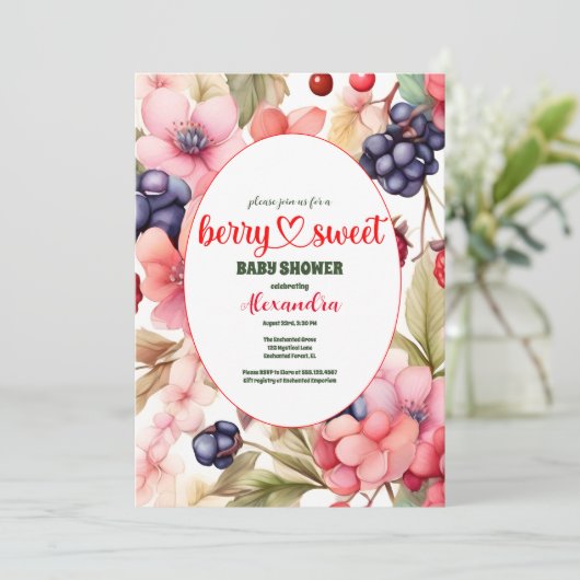 イチゴの赤ちゃんシャワー 招待状 (スタンド正面)