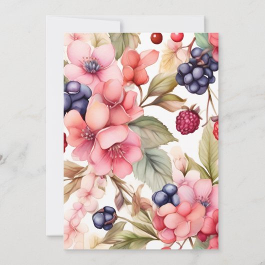 イチゴの赤ちゃんシャワー 招待状 (裏面)