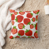 イチゴの鮮やかな赤いクッション クッション (ブランケット)