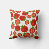 イチゴの鮮やかな赤いクッション クッション (裏面)