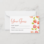 イチゴはベリーの甘い赤ちゃんシャワーの数を推測 ノートカード (正面)