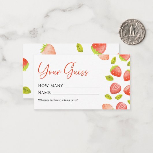 イチゴはベリーの甘い赤ちゃんシャワーの数を推測 ノートカード (正面/裏面インサイチュ)
