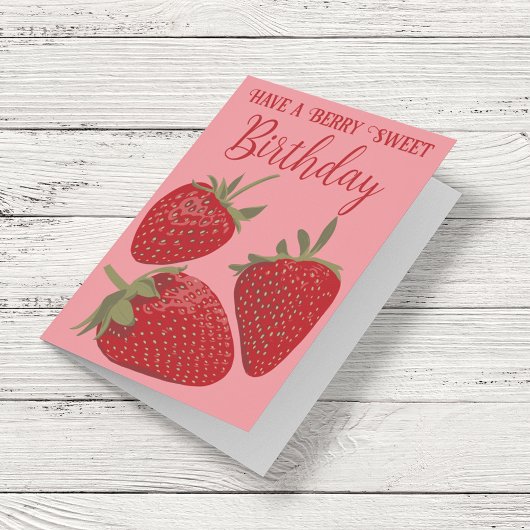 イチゴはベリー甘い誕生日を持つ カード