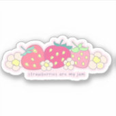 イチゴは私のジャム – かわいい、パニー、ピンク! シール (正面)