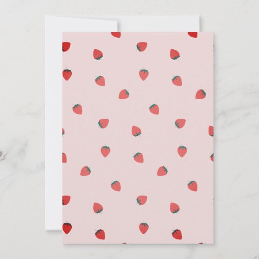 イチゴをテーマにしたブライダルシャワーの招待状 招待状 (裏面)