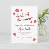 イチゴをテーマにしたブライダルシャワーの招待状 招待状 (スタンド正面)