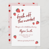 イチゴをテーマにしたブライダルシャワーの招待状 招待状 (正面/裏面)